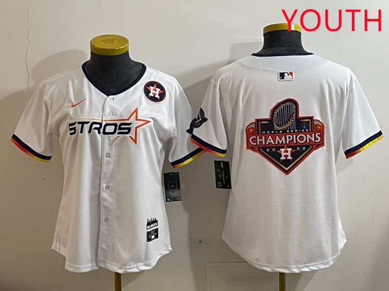 Youth Houston Astros Blank White three generations Joint Name Nike 2025 MLB Jersey style 24->youth mlb jersey->Youth Jersey